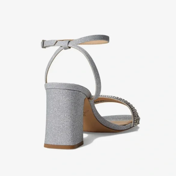 Jewel Badgley Mischka Rosa Sandals in Silver Size 10M in Box
